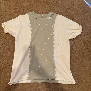 Cream and Green T-Shirt